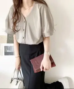 綿100%前後2wayスティックボタンシルケットカットソー