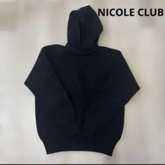 ニコルクラブ メンズ フード付きニット ブラック 黒