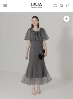 LEJA グレー マーメイドオフショルダードレス