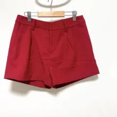 b158【ビューティアンドユース】ショートパンツ　赤　サンタコスプレ　M