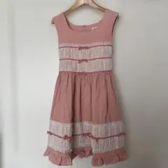 シャーリーテンプル　ノースリーブピンクワンピース