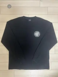 HUF ブラック ロゴ バックプリント ロングTシャツ