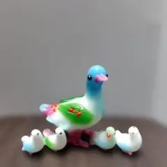 ガラス細工 鳥 親子 フィギュア 5体セット