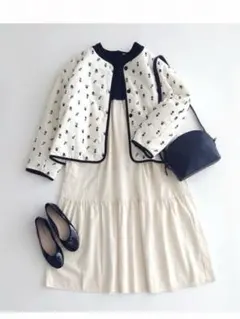 Samansa Mos2 中綿刺繍バイピングジャケット