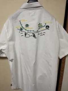 BILLABONG 江ノ電コラボ刺繍デザイン 半袖シャツ XL ホワイトのサムネイル
