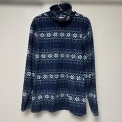 「即日発送」XL CLOSSHI タートルネック ノルディック柄 ネイビー