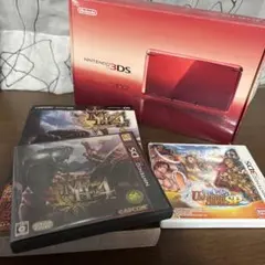 Nintendo 3DS レッド 本体 ソフト2点付き