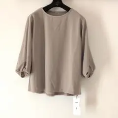 【タグ付き 新品未使用】カットソー パフスリーブ ツイスト 七分袖 ポワン袖
