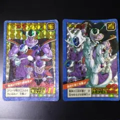 ドラゴンボールZ フリーザ親子 2枚 2重キラカードスーパーバトル1992年製