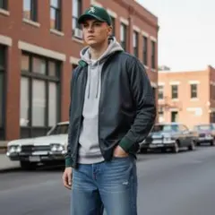 USA古着NIKEトラックジャケットジャージカレッジオーバーサイズグレー2XL