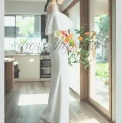 結婚式　前撮り　二次会　オフショルダー　ロケーション　上品　二の腕カバー　人気