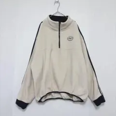 ジャバ ハーフジップフリース(L) アイボリー ビッグシルエット男女兼用ゆったり