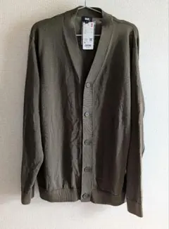ユニクロ ニットVネック カーディガン XL オリーブ