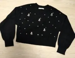 mysty woman ビジュー装飾 クロップドニット