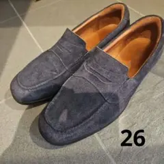 stefanorosssi ネイビー スエード ローファー　ステファノロッシ26