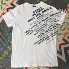 DIESEL ディーゼル 裾ロゴ グラフィック Tシャツ L 黒