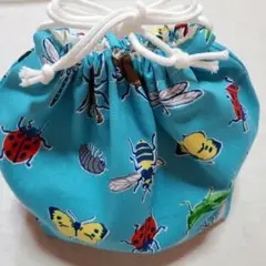 昆虫柄(ライトブルー)のお弁当袋