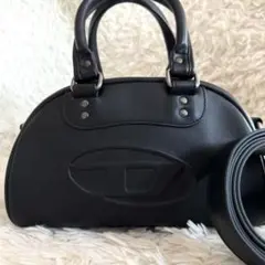 24030✨ディーゼル 2way ミニボストン ショルダーバッグ レザー 黒 24030✨ディーゼル 2way ミニボストン ショルダーバッグ レザー 黒