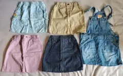 【まとめ売り】女の子　120㎝　5点セット スカートとオーバーオール