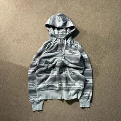 UNIQLO メンズ L ダブルジップパーカー スウェット ネイティブ柄 OLD