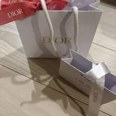 Dior ホワイトバッグ レッドリボン