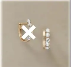 片耳　TAKE-UP キュービックフープピアス(PG)