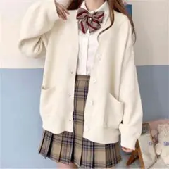 制服 カーディガン ホワイト スクールカーディガン