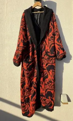 vintage シノワズリ な花柄ニットロングコート