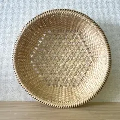 福島県 マタタビざる 模様編み 栗田伝三郎