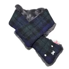 しまむら ミッフィー HASSIS TWEED グリーン・チェック マフラー