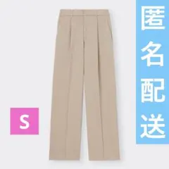 【匿名配送】 カットソースラックス GU ベージュ S 丈標準