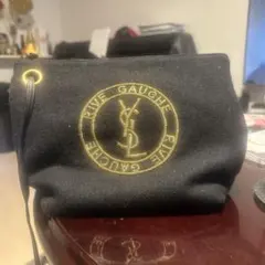 YSL 黒 ポーチ ウール素材