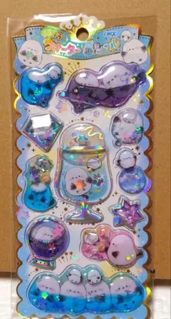 キラキラ　ウォーターinシール　シマエナガ