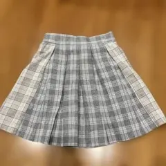 140cm チェック柄　キュロット　 グレー系