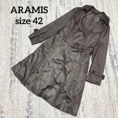 【アラミス】トレンチコート ライナー付 カーキブラウン 42 サテン フレア