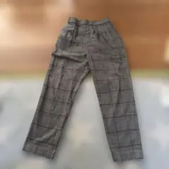 グレンチェック柄 テーパードパンツ