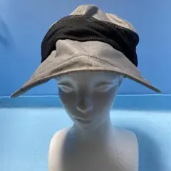 レディースハット つば広 日除け 日焼け防止 フリーサイズ グレーカラー