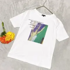 【極美品】インディヴィ アートグラフィックTシャツ 白 05 コットン100%