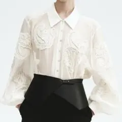 H&M EDITION 刺繍オーバーサイズブラウス XS 新品
