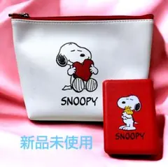新品未使用 スヌーピー ポーチ&ミラー セット（ハート）