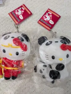 当地キティ 中国漫遊記 ハローキティ パンダ ぬいぐるみ マスコット 2個セット 当地キティ 中国漫遊記 ハローキティ パンダ ぬいぐるみ マスコット 2