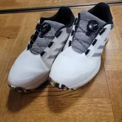adidas ゴルフシューズ BOAシステム搭載 ホワイト/グレー