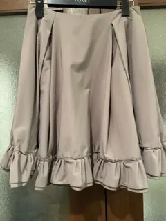 フォクシーニューヨーク38サイズフレアスカート ブラウン フリル付き