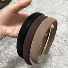 3色　チューシャセット（黒・茶・ベージュ）