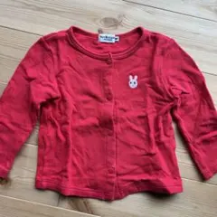 ミキハウス　ホットビスケッツ　ワンポイント刺繍カーディガン