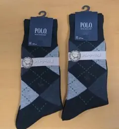 Polo アーガイルデザイン ソックス 25-27cm　メリノウール混