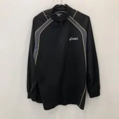 J1815 asics ブラック長袖ウォームアップウェア メンズ L