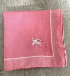 Burberry 馬刺繍 ピンクハンカチ　ビンテージ