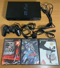 【ジャンク】PS2 本体　コントローラー　ソフト３本　プレイステーション２