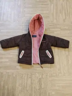 ブラウン・ピンク フード付きアウター 95cm以下用